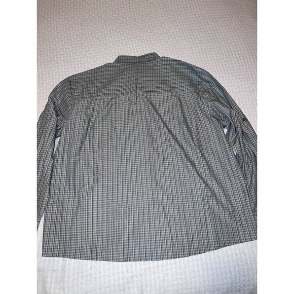 REI Mens Blue Gray Window Pane Print Long Sleeve Button Down Shirt Sz XXL UPF 50 - Picture 9 of 11